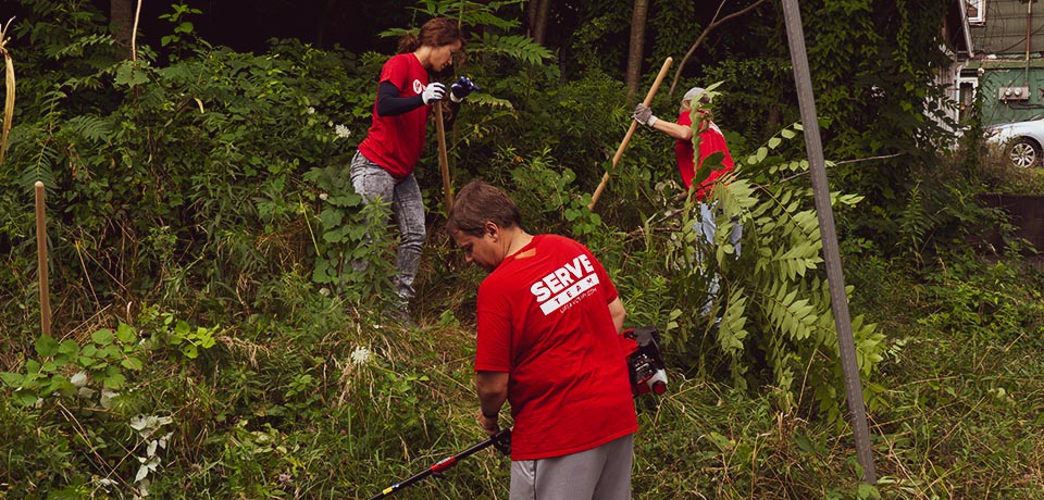 People serving on a Serve Day project