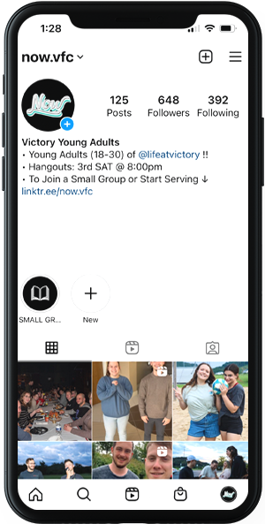 Victory Young Adults Instagram page