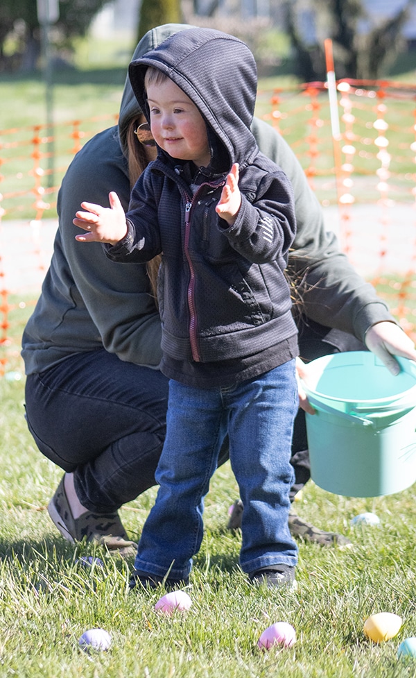 special needs child having fun at Eggstravaganza